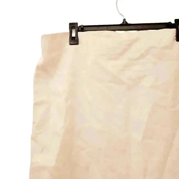 Anne Klein Women's White Linen/Viscose Faux Wrap Skirt w Elastic Waist NEW - Picture 5 of 11